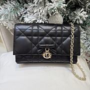 Bagsaaa Dior Mini Bag with Chain Black Macrocannage Lambskin - 19cm - 1