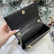 Bagsaaa Dior Mini Bag with Chain Black Macrocannage Lambskin - 19cm - 3