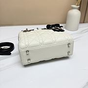 Bagsaaa Mini Lady Dior Bag with Chain Two-Tone Latte and Black - 17cm - 4