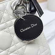 Bagsaaa Mini Lady Dior Bag with Chain Two-Tone Latte and Black - 17cm - 2