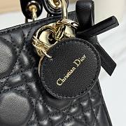 Bagsaa Mini Lady Dior Bag with Chain Black Cannage Lambskin - 17cm - 2