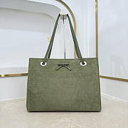Bagsaaa Medium Dior Promenade Shopping Bag Khaki Flat Cannage Suede Calfskin - 37cm - 1