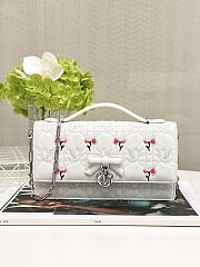 Bagsaaa Dioramour My Dior Mini Bag White Cannage Lambskin Embroidered - 21cm - 1