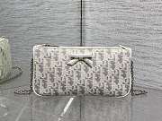 Bagsaaa Dior Promenade Pouch with Chain Latte and Gray Dior Oblique - 22cm - 1