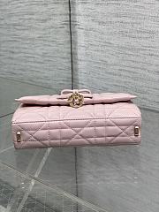 Bagsaaa Dior Mini Bag with Chain Soupir Pink Macrocannage Lambskin - 19cm - 4