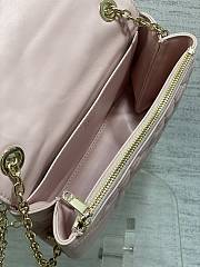 Bagsaaa Dior Mini Bag with Chain Soupir Pink Macrocannage Lambskin - 19cm - 2