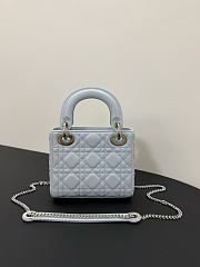 Bagsaaa Mini Lady Dior Bag with Chain Ice Blue Cannage Lambskin - 17cm - 3