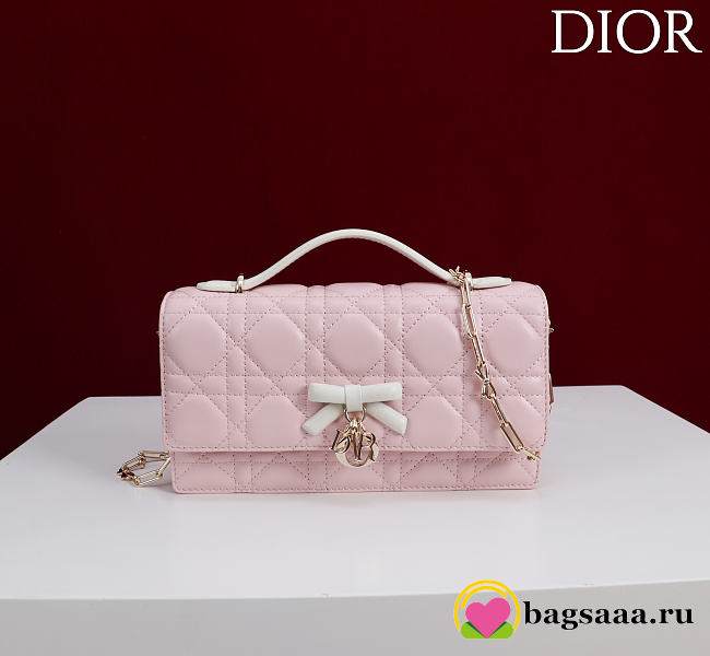 Bagsaaa My Dior Mini Bag Two-Tone Soupir Pink and Latte Cannage Lambskin - 21cm - 1