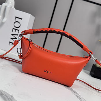 Bagsaaa Loewe Cala mini bag in mellow nappa lambskin red orange - 26cm