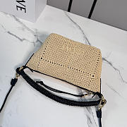 Bagsaaa Cala mini bag in classic calfskin and raffia - 26cm - 2