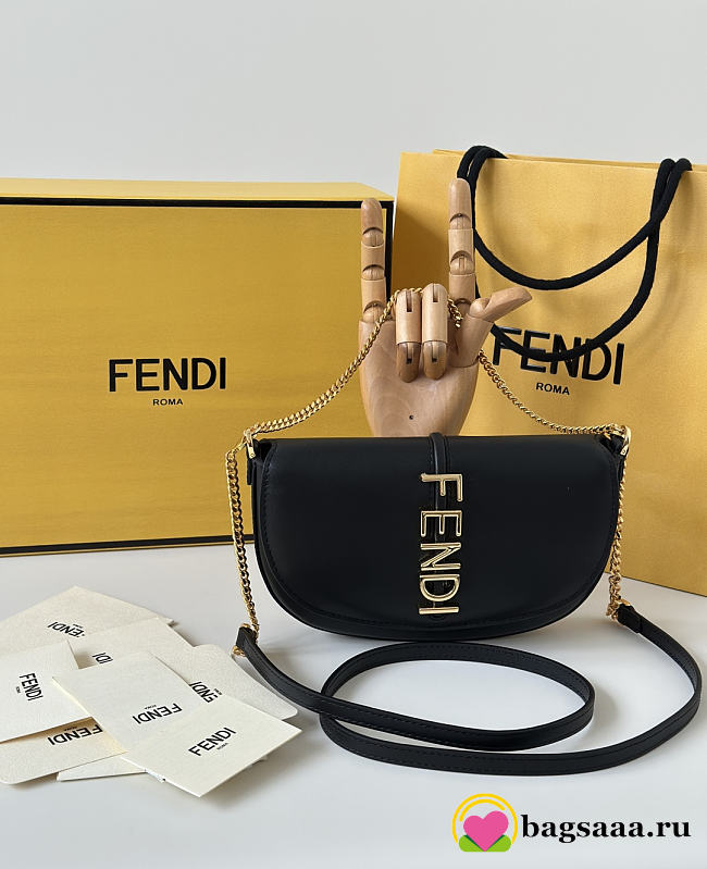 Bagsaaa Fendi Fendigraphy Wallet on Chain in black - 20cm - 1
