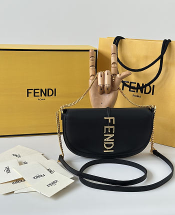 Bagsaaa Fendi Fendigraphy Wallet on Chain in black - 20cm