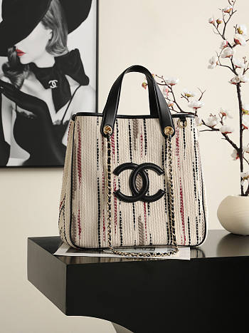 Bagsaaa Chanel Small Tote AS6200 Black & Beige - 36cm