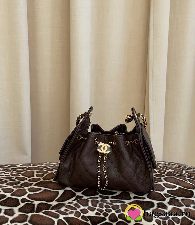 Bagsaaa CHANEL 25 Mini Handbag AS5631 Chocolate color - 22cm - 1