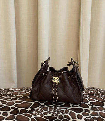 Bagsaaa CHANEL 25 Mini Handbag AS5631 Chocolate color - 22cm