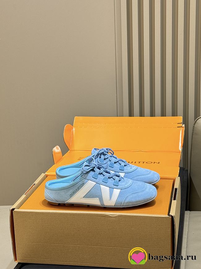 Bagsaaa LV Sneakerina Open Back Blue Suede  - 1