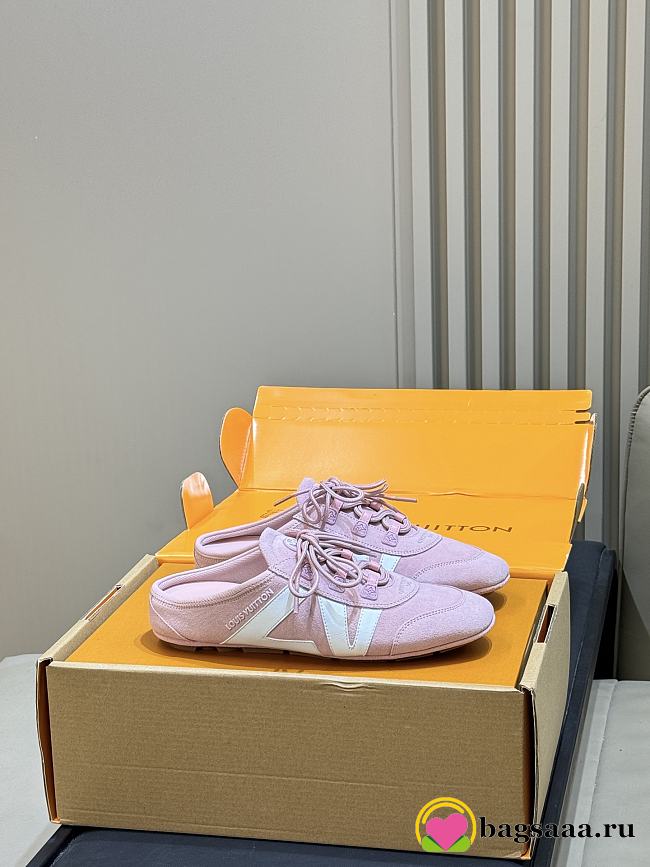 Bagsaaa LV Sneakerina Open Back Pink Suede  - 1