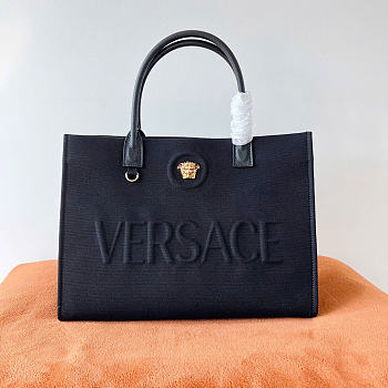 Bagsaaa Versace La Medusa Large Canvas Tote black - 40cm