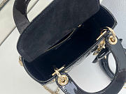 Bagsaaa Mini Lady Dior Bag Black Patent Cannage Calfskin with bow - 17cm - 4