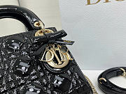 Bagsaaa Mini Lady Dior Bag Black Patent Cannage Calfskin with bow - 17cm - 3
