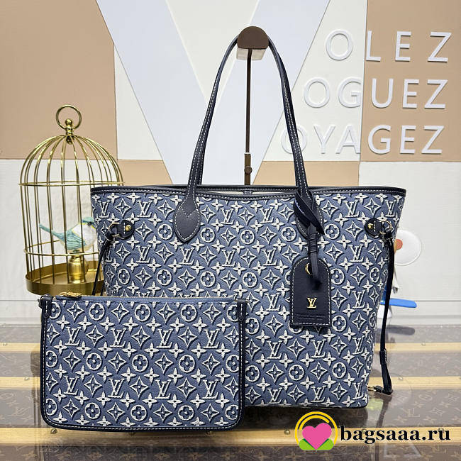 Bagsaaa LV M2A096 Neverfull MM Monogram Bleu - 47cm - 1