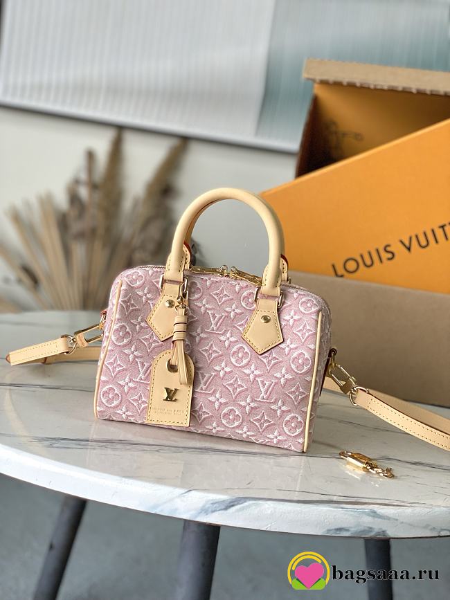 Bagsaaa LV M2A039 Speedy Bandoulière 20 Monogram Emblème Rose - 20.5cm - 1