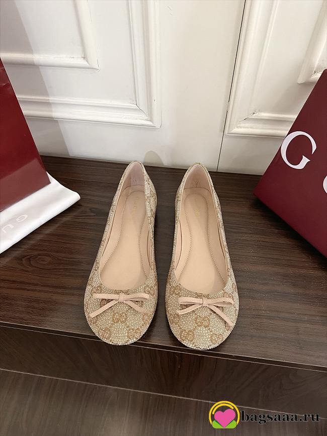 Bagsaaa Gucci crystal ballerina with bamboo A00948  - 1