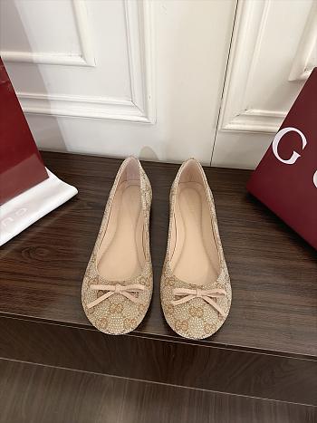 Bagsaaa Gucci crystal ballerina with bamboo A00948 