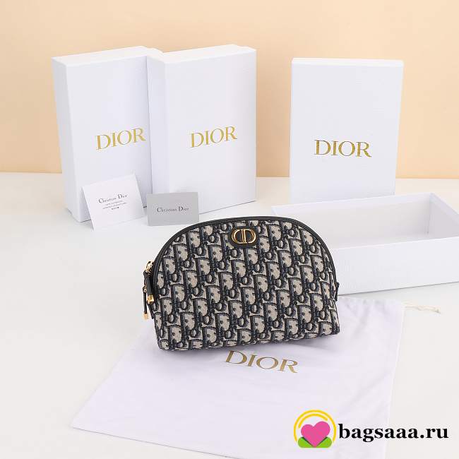 Bagsaaa 30 Montaigne Aphrodite Pouch Blue Dior Oblique Jacquard - 23cm - 1