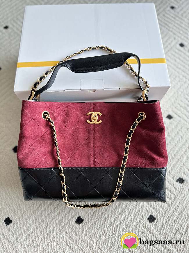 Bagsaaa Chanel Fall-Winter 2026 Small Tote AS5634 Burgundy & Black - 36cm - 1