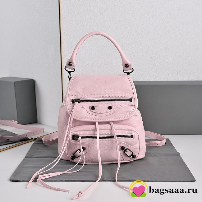 Bagsaaa Balenciaga Le City Backpack Mini in petal pink Arena lambskin - 23cm - 1