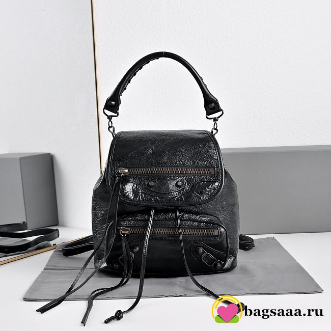 Bagsaaa Balenciaga Le City Backpack Mini in black Arena lambskin - 23cm - 1