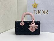Bagsaaa Dior Mini Lady D-Joy Bag Black and Soupir Pink Cannage Lambskin - 19cm - 1