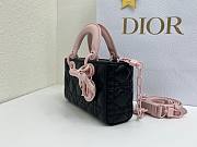 Bagsaaa Dior Mini Lady D-Joy Bag Black and Soupir Pink Cannage Lambskin - 19cm - 2