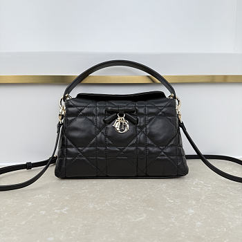 Bagsaaa Dior Adiorable Top Handle Mini Bag Black Macrocannage Lambskin - 22.5cm
