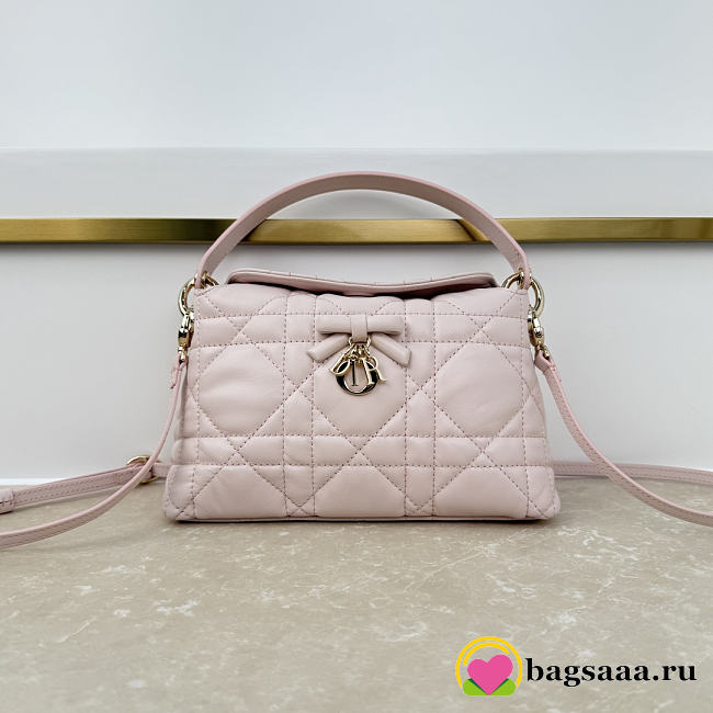 Bagsaaa Dior Adiorable Top Handle Mini Bag Light Pink Macrocannage Lambskin - 22.5cm - 1