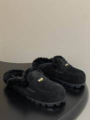 Bagsaaa Miu Miu black suede shearling mules - 1