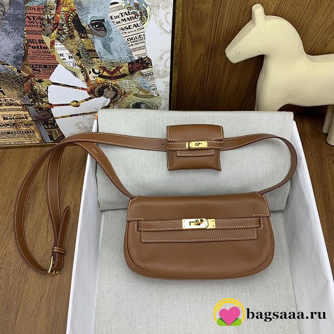 Bagsaaa Hermès Kelly Moove bag in gold Swift leather with gold hardware - 17cm - 1