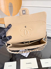 Bagsaaa Chanel Medium Flap Bag Beige Caviar & Silver Hardware - 25.5cm - 2
