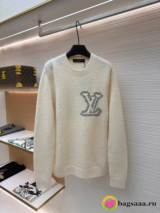 Bagsaaa LV Intarsia Crewneck Off-White - 1