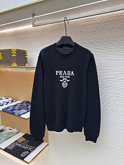Bagsaaa Prada Logo Crew-Neck Sweater black - 1