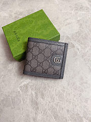 Bagsaaa Gucci GG Supreme Bifold Wallet Gray Leather Compact - 12cm - 2