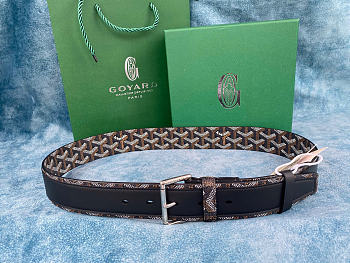Bagsaaa Goyard Florida Belt in black and multicolor Goyardine