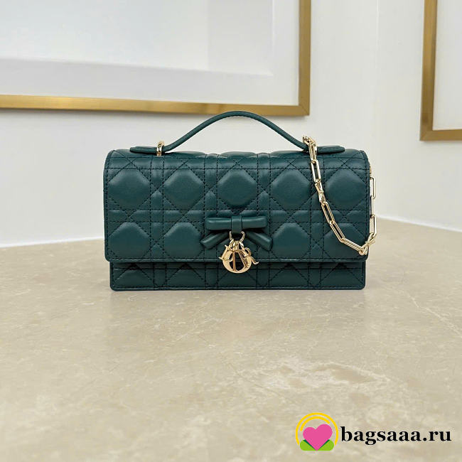 Bagsaaa My Dior Mini Bag Evergreen Cannage Lambskin - 21cm - 1