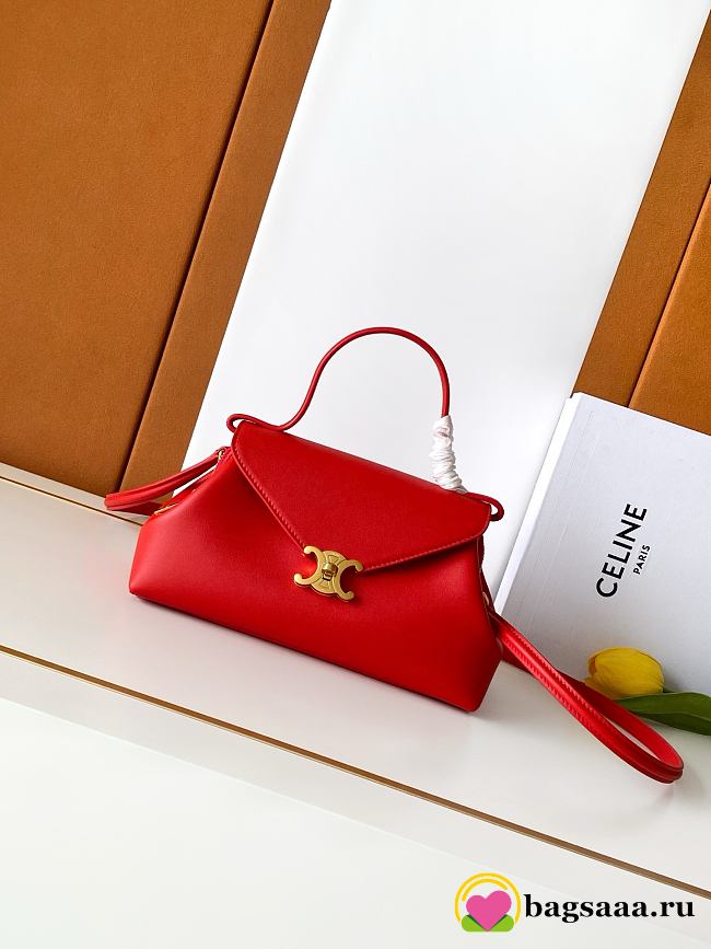 Bagsaaa Celine Small Flair In Shiny Calfskin L10BF5 red - 24cm - 1